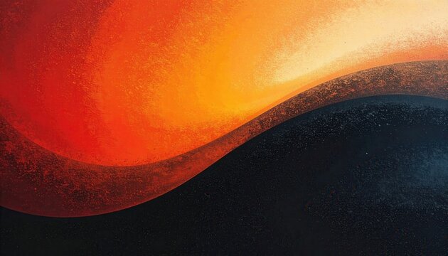 Fundo abstrato vibrante com gradiente de cores quentes vermelho laranja e amarelo fluindo no espa&ccedil;o escuro