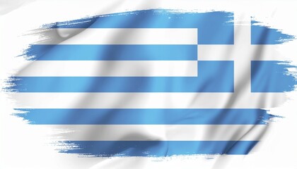 Obraz premium Dynamic textured Greek flag illustration with painterly brushstrokes and a patriotic feel