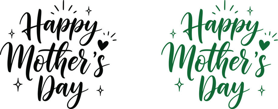 Happy mother's day elegant calligraphy designs for celebrating mom showing appreciation