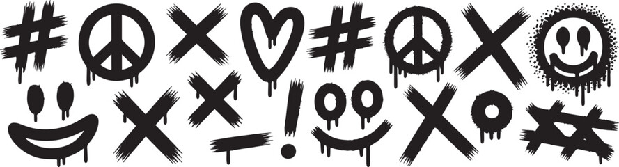 Set of hand drawn graffiti elements and symbols © Joynob