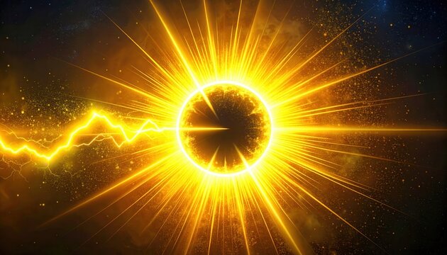 Explosi&oacute;n solar c&oacute;smica con r&aacute;faga radiante en el espacio