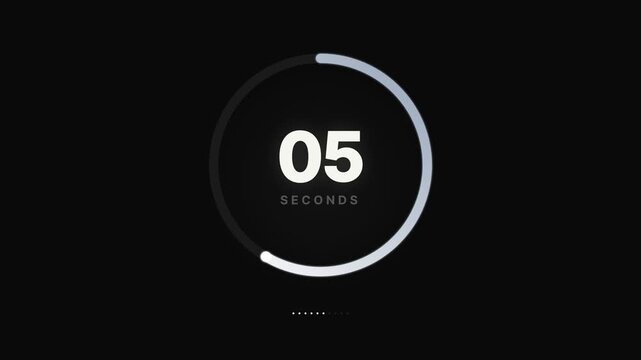 Minimal circular countdown timer player with numeric display and smooth progress ring animation