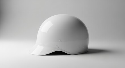 Fototapeta premium Minimalist White Helmet on White Background - Clean Studio Product Shot