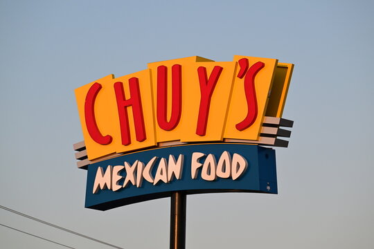Chuy's Mexican Food, a cantina, moderately prices popular restaurant chain, sign