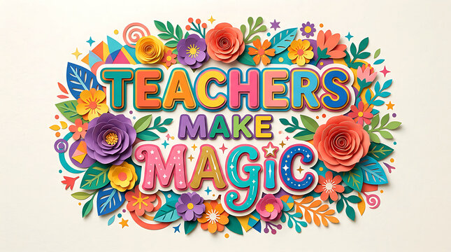 Teachers make magic paper art
