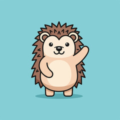 Obraz premium A cute cartoon hedgehog waving