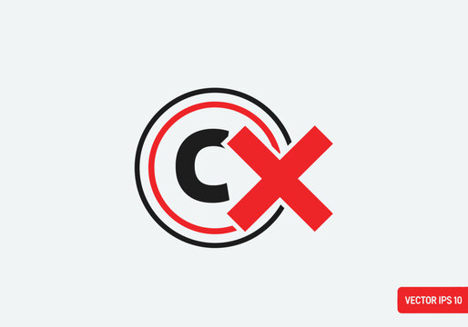 Red X Mark Logo Symbol.