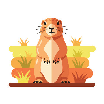 A cute orange gopher standing upright