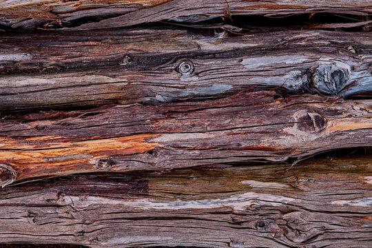 Weathered Wood Logs Texture Background