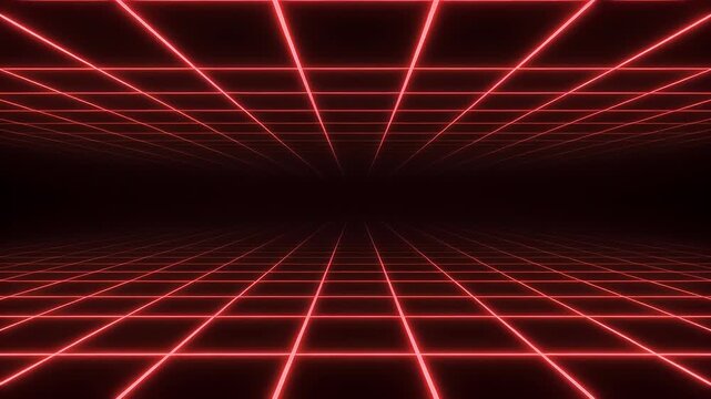 abstract background grid pattern neon light animation cyber network technology illustration video