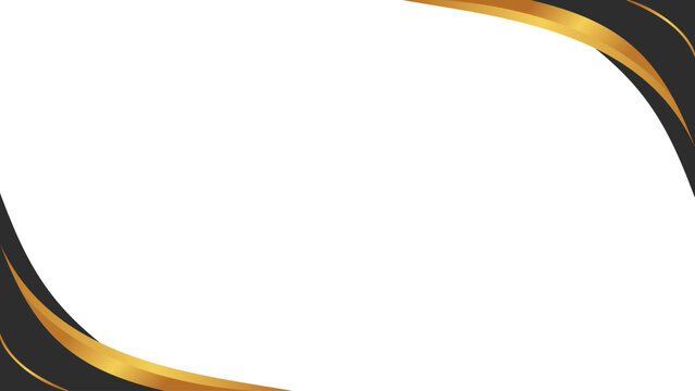 Background white with black gold curved. Vector can be used for banners, posters, power points, certificate, templates, slides, etc.