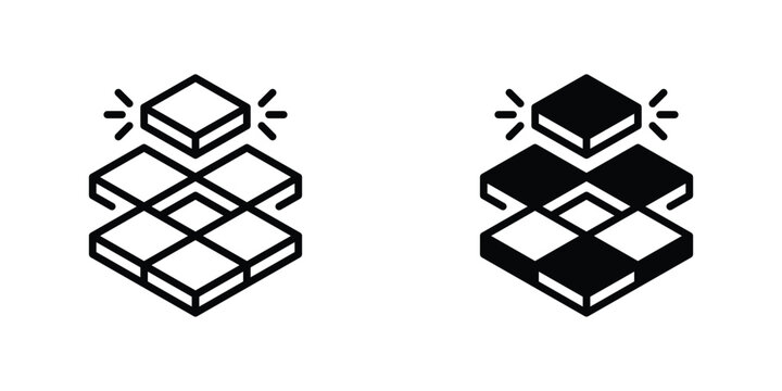 Floor Tiles Vector Line Icon for interior design and architecture