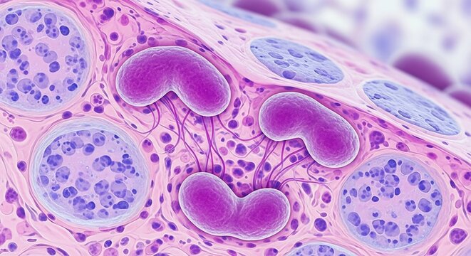 Microscopic View of Cell Division in Progress.