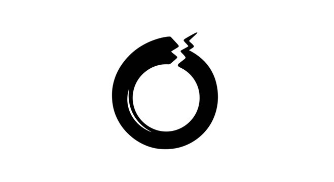 Broken Ring with Cracked Edge and Spark.