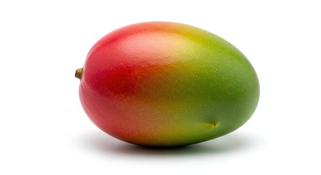 Vibrant Ripe Mango Fruit Isolated on White Background, Healthy Tropical Food