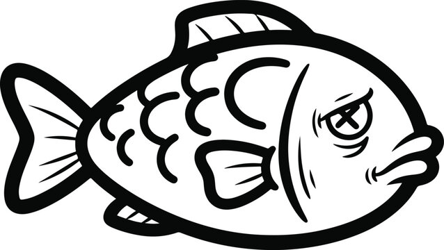 Grumpy Fish - Cartoon Style