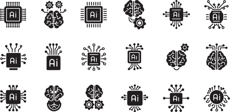 Artificial Intelligence Logo and Symbol Designs Collection