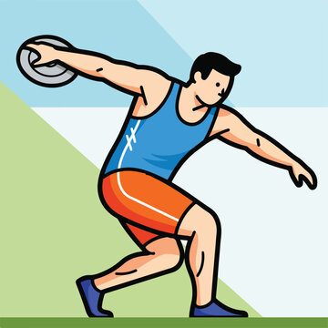 A man in athletic gear throwing a discus