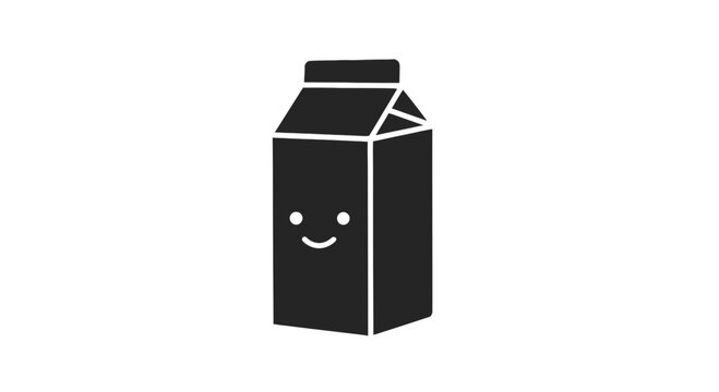 Carton of Milk with Smiling Face.