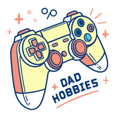 Dad hobbies game controller vector illustration design. © mo