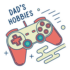 Dad's hobbies, game controller vector illustration. © mo