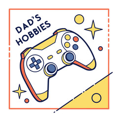 Dad's hobbies video game controller vector design. © mo
