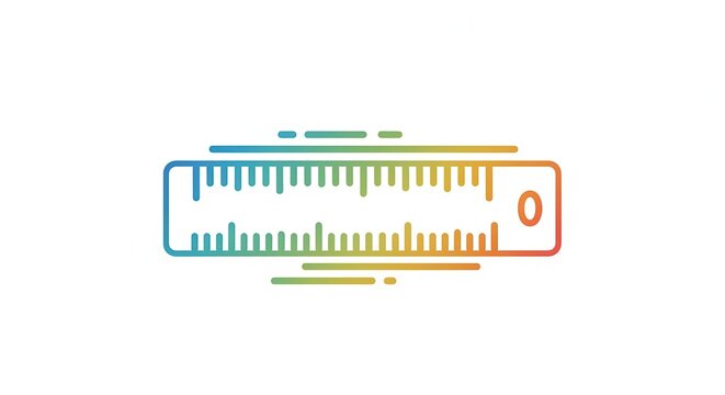 Ruler Icon with Rainbow Gradient, Measuring Tool, Precision, and Education Symbol