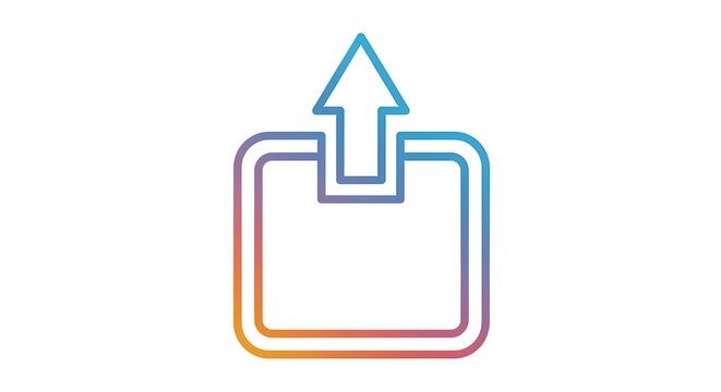 Upload Icon: Arrow Emerging from Box - Digital Data Transfer and Cloud Storage Concept
