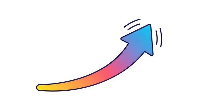 Upward Arrow Graph, Business Growth, Success, Positive Trend, Colorful Gradient