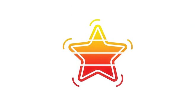 Vibrant Star Icon with Animated Glow Effect and Motion Blur