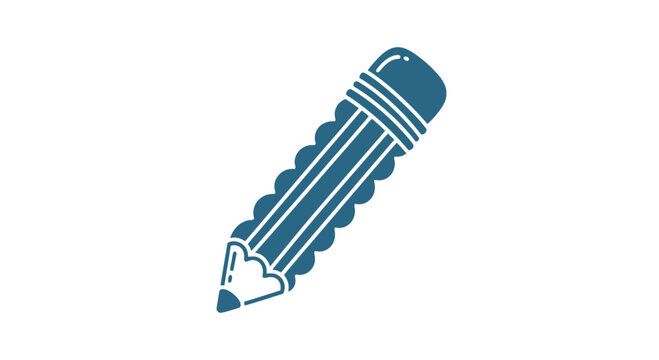 Blue Pencil with Sharp Pointed Tip.