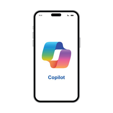 Smartphone displaying microsoft copilot ai assistant application