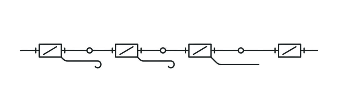Resistor electronic symbols set, varied lead types for circuit design, electrical engineering components diagram