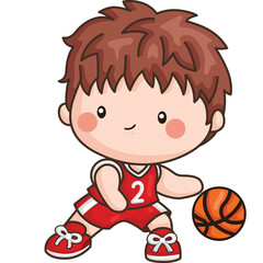 a vector of basketball theme kids  © Inkley