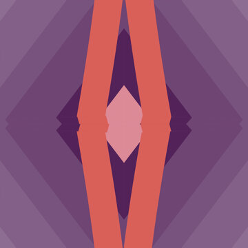 Warm dusk purple abstract tessellated pattern in coral red, crimson, mulberry, midnight plum