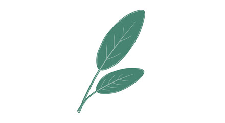 Simple Green Leaves Illustration Design Element. © Bocil