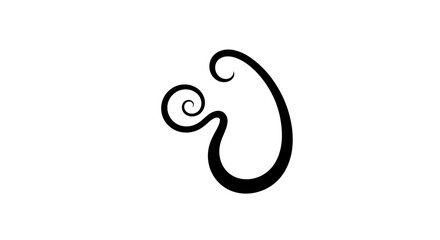 Obraz premium Black Stylized Letter or Symbol Design.