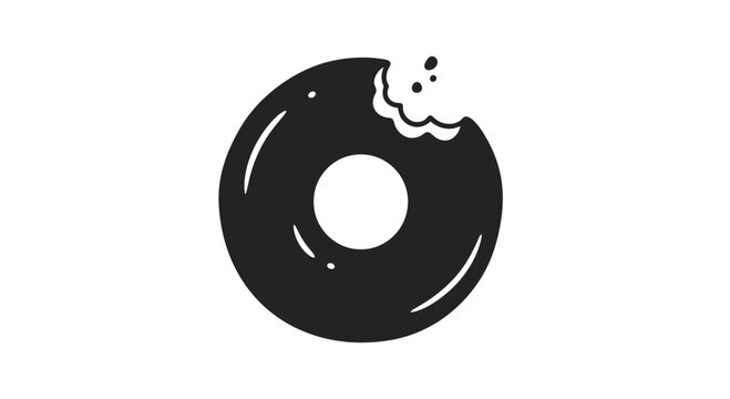 Black Donut with Sprinkles and Bite Taken.