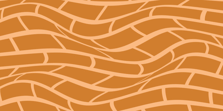 simple bronze brick wall wave pattern for banner poster background.