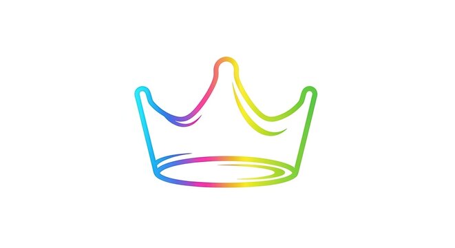Rainbow Crown Icon - Symbol of Royalty, Luxury, and Pride
