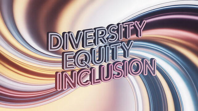 Diversity Equity Inclusion Text on Swirl Background perfect for social media campaigns and vlogs