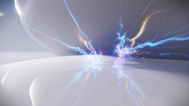Abstract energy flow in white space ideal for corporate presentations and B2B marketing