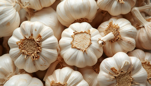 Ultra Realistic Fresh Garlic Cloves Close-Up