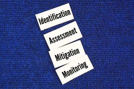 What are the 4 pillars of risk management? Identification, Assessment, Mitigation  and Monitoring word. These core steps involve finding risks, analyzing their impact, implementing controls.
