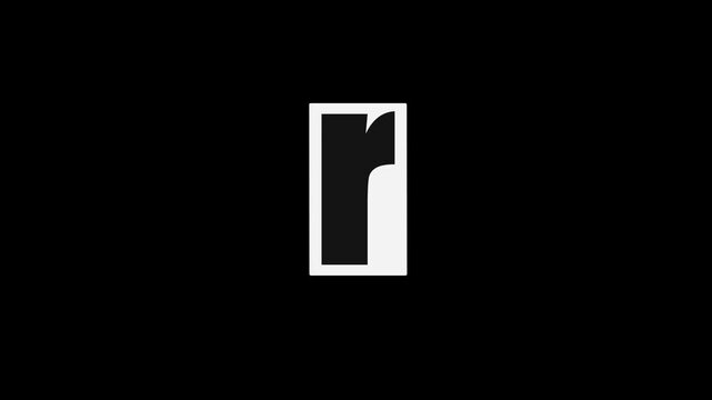 Collage Letter r Animation. Colorful Lowercase Typography With Luma Matte.