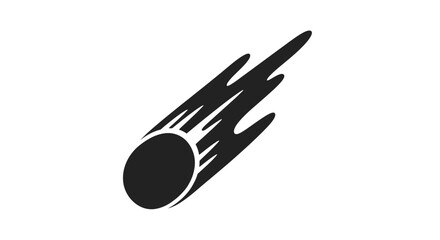 Black Meteorite Falling Through Space Illustration. © Boki