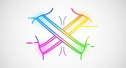 Obraz premium Abstract Rainbow Intertwined Lines Symbolizing Connection and Unity