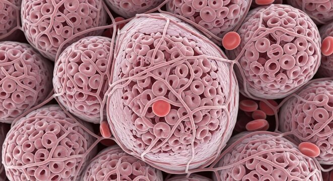 Microscopic View of Blood Clot Formation and Platelets.