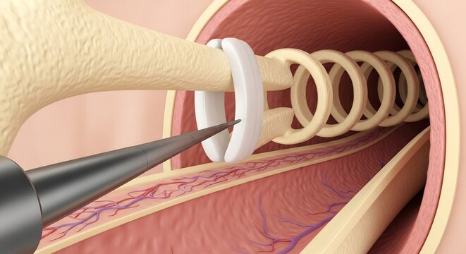 Close-up of Cochlear Implant Surgery Procedure Showing Device Insertion.