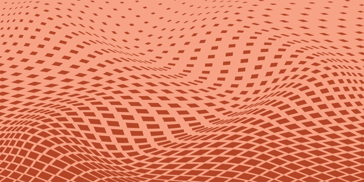simple rust rhombus halftone wave pattern for banner poster background.